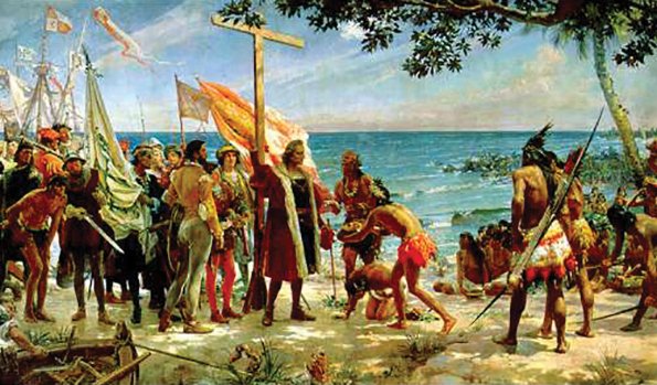 Christopher Columbus upptäcker tobak hos ursprungsbefolkning i amerika