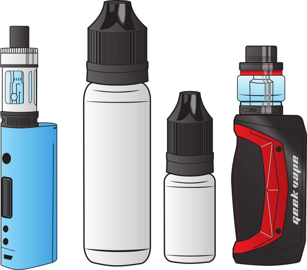 illustration olika e-cigaretter