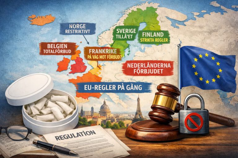 reglering av nikotinpåsar i europa illustration